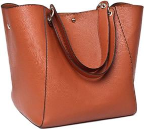 img 4 attached to Leather Handbags Waterproof Shoulder Commuter Women's Handbags & Wallets for Totes