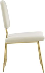 img 2 attached to Performance Velvet Dining Side Chair in Ivory with Gold Stainless Steel Legs by Modway Ponder