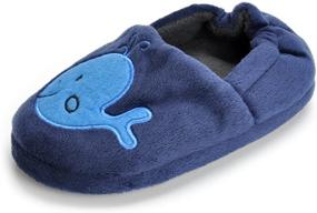 img 4 attached to 👶 Cozy Cartoon Winter Toddler Slippers: Estamico Boys' Shoes for Winter Fun