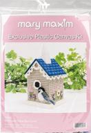 🏠 colorful 5-inch plastic canvas tissue box kit - mary maxim birdhouse design logo