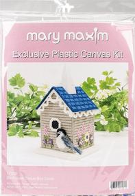 img 2 attached to 🏠 Colorful 5-Inch Plastic Canvas Tissue Box Kit - Mary Maxim Birdhouse Design