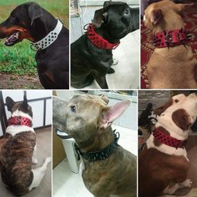 img 2 attached to 🐶 Adjustable PU Leather Dog Collar with Sharp Spikes and Studs - 2 Inch Width - Ideal for Pitbulls, Bulldogs, and Large Breeds like Boxers - Sizes S, M, L, XL