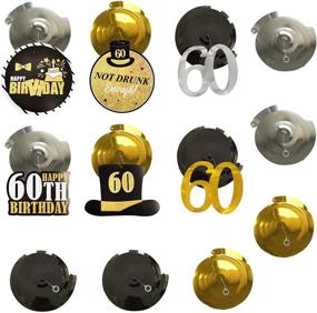 img 1 attached to 🎉 Cheers to 60 Years: Black and Gold 60th Birthday Decorations Set for Men and Women