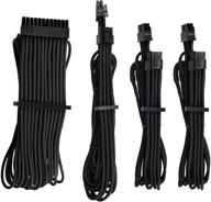 enhance your pc's performance with corsair premium individually sleeved psu cables starter kit - black, 2 yr warranty, designed for corsair psus logo