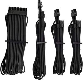 img 4 attached to Enhance Your PC's Performance with CORSAIR Premium Individually Sleeved PSU Cables Starter Kit - Black, 2 Yr Warranty, Designed for Corsair PSUs