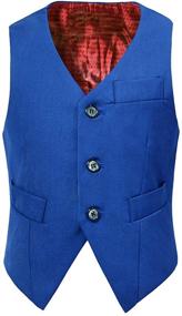 img 1 attached to 👔 Visaccy 3 Buttons Fully Lined Formal Suit Vest for Boys and Girls: Dapper and Elegant Attire