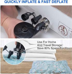 img 1 attached to semai Electric Air Pump: Portable Quick Fill Inflator/Deflator for Couch, Mattress, Swim Ring - Home & Car Use Pump with 3 Nozzles - AC 110V/DC 12V