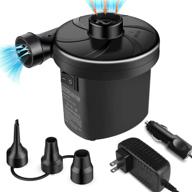 semai electric air pump: portable quick fill inflator/deflator for couch, mattress, swim ring - home & car use pump with 3 nozzles - ac 110v/dc 12v logo