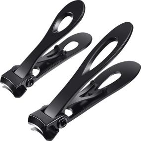 img 4 attached to Premium Quality Thick Nail Clippers for Men and Seniors - Wide Jaw Toenail and Fingernail Cutter Set