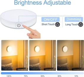 img 2 attached to FERSWE Dimmable Touch Lights, 3000K Rechargeable Tap Light with 1000mAh Large Battery, Stick on Lights for Closet, Cabinet, Shelf, Wall and Desk - Set of 2 for Optimal Illumination in Multiple Spaces