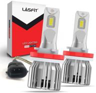 💡 lasfit lcplus h11 led bulbs h8 h9 mini size light bulbs 6000k white - super bright halogen replacement - 2 bulbs kit logo