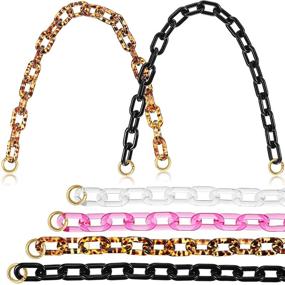 img 4 attached to Chunky Resin Bag Strap - 4 Piece Acrylic Bag Chain for Replacement, Handle, and Decoration. Perfect Accessory for Handbags, Purses, and Cross-Body Bags