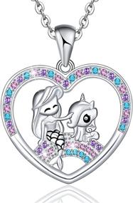 img 4 attached to 🦄 Hxillery Unicorn Necklace: 925 Sterling Silver CZ Heart Pendant Jewelry for Women, Girls & Teens - Perfect Christmas & Birthday Gifts for Little Girls and Daughter