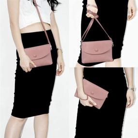img 3 attached to Vintage Leather Wristlet Clutch Crossbody
