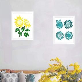 img 1 attached to 🌻 Reusable Sunflower Stencils for Painting - A4 Size (11.69 x 8.26 inches) Laser Cut Template for DIY Crafts on Floors, Walls, Fabric, and Furniture