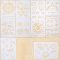 🌻 reusable sunflower stencils for painting - a4 size (11.69 x 8.26 inches) laser cut template for diy crafts on floors, walls, fabric, and furniture logo