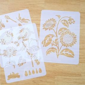 img 3 attached to 🌻 Reusable Sunflower Stencils for Painting - A4 Size (11.69 x 8.26 inches) Laser Cut Template for DIY Crafts on Floors, Walls, Fabric, and Furniture