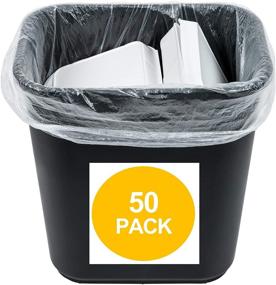 img 4 attached to 🗑️ 50 Small to Medium Trash Bags: 7-10 Gallon, 24" x 24" Clear Garbage Bags - Commercial Waste Basket, Bathroom, Office Shredder Bags