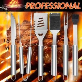 img 3 attached to 🔥 Leonyo Grilling Accessories 32PCS in Case - Professional Portable BBQ Grill Utensils for Outdoor Cooking, Camping, and Smoking - Perfect Gift for Men and Women - Heavy Duty & Dishwasher Safe