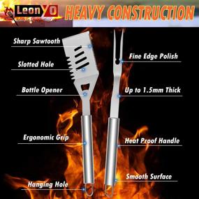 img 2 attached to 🔥 Leonyo Grilling Accessories 32PCS in Case - Professional Portable BBQ Grill Utensils for Outdoor Cooking, Camping, and Smoking - Perfect Gift for Men and Women - Heavy Duty & Dishwasher Safe