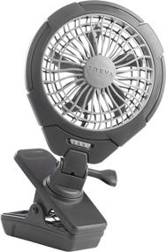 img 3 attached to 🌀 Treva 5 Inch Battery Powered Clip Fan - Portable Cooling Fan with USB - Clamp for Versatile Use - Multi-Directional Rotating Head - Gray