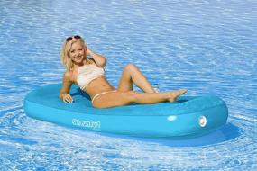 img 1 attached to 🏖️ Идеальный комфорт и стиль: Воздушная подушка Sun Comfort Cool Suede для бассейна