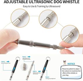 img 2 attached to Hweey Dog Whistles: Adjustable Ultrasonic Training Whistles for Effective Recall and Bark Control - Set of 2 (Black, White)