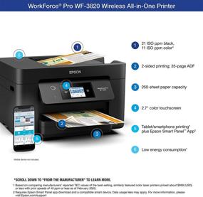 img 1 attached to 🖨️ Epson Workforce Pro WF-3820 Wireless Inkjet All-in-One Color Printer: High-Performance Efficiency at Your Fingertips