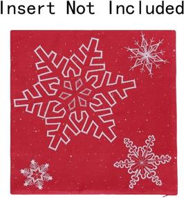 img 2 attached to 🎅 Set of 2 Simhomsen Embroidered Snowflake Throw Pillow Case, Christmas Holiday Cushion Cover Shells in Red, Ideal for 18 x 18 Inches Square Pillows