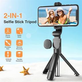 img 3 attached to Selfie Stick Bluetooth Tripod Extendable