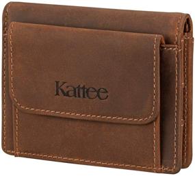 img 4 attached to Kattee Leather Wallet 👝 Minimalist Holder: Sleek Men's Accessory Essential