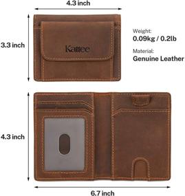 img 1 attached to Kattee Leather Wallet 👝 Minimalist Holder: Sleek Men's Accessory Essential