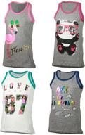 miss popular girls sleeveless tank tops 4-pack - cute designs for summer heat, sizes 4-16 logo