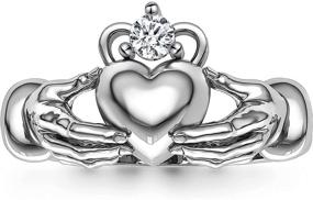 img 3 attached to Ирландское кольцо Кладдах - премиум обтянутая толстым слоем 925 серебра обручальное кольцо.