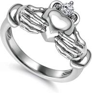irish claddagh ring - premium thick plated 925 silver wedding band logo