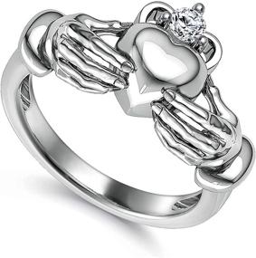 img 4 attached to Ирландское кольцо Кладдах - премиум обтянутая толстым слоем 925 серебра обручальное кольцо.