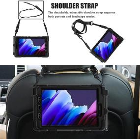 img 1 attached to 📱 Samsung Galaxy Tab Active 3 8.0 Case T570/T575/T577, Durable Shockproof Impact Resistant Drop Resistant Rugged Cover with 360° Rotating Stand, Handle Hand Strap &amp; Shoulder Strap, Black