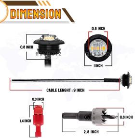 img 3 attached to 🚗 Universal Vehicle - MADCATZ Kit: 50 Pcs 3/4 Inch Round Clear Lens Amber LED 12V DC Side Marker Lights with Rubber, 50 Pairs T-Tap Wire Connector 18-22 AWG, and Hole Saw Set 19mm for Trailer Truck RV