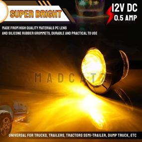 img 1 attached to 🚗 Universal Vehicle - MADCATZ Kit: 50 Pcs 3/4 Inch Round Clear Lens Amber LED 12V DC Side Marker Lights with Rubber, 50 Pairs T-Tap Wire Connector 18-22 AWG, and Hole Saw Set 19mm for Trailer Truck RV