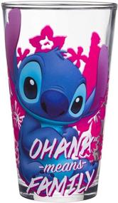 img 4 attached to 🎁 Silver Buffalo Lilo and Stitch Ohana Means Family Pint Gift Box Glass, 16-Ounce – Blue and Pink