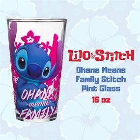 img 3 attached to 🎁 Silver Buffalo Lilo and Stitch Ohana Means Family Pint Gift Box Glass, 16-Ounce – Blue and Pink