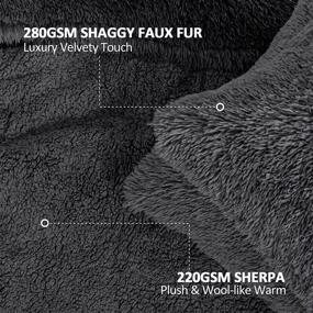 img 3 attached to 🛏️ Uttermara Queen Comforter Set: Fluffy Shaggy Faux Fur, Ultra Soft Sherpa Bedding, 3-Piece Luxury Set, Dark Grey