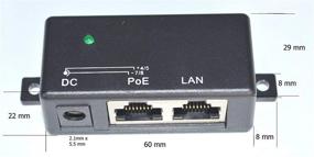 img 2 attached to 💡 PoE Texas GPOE-1B: Gigabit Passive PoE Injector - Combining 10/100/1000 Data and DC Power on RJ45 for PoE, 2.1mm x 5.5mm DC Connector Accepting 12-56v DC (Power Supply Excluded)
