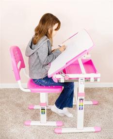 img 1 attached to 🪑 VIVO DESK-V201P-CH: Height Adjustable Kids Desk Chair, Interactive Workstation, Ergonomic Seating for Children