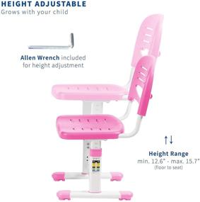 img 2 attached to 🪑 VIVO DESK-V201P-CH: Height Adjustable Kids Desk Chair, Interactive Workstation, Ergonomic Seating for Children