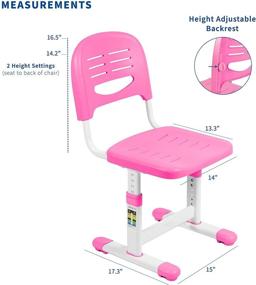 img 3 attached to 🪑 VIVO DESK-V201P-CH: Height Adjustable Kids Desk Chair, Interactive Workstation, Ergonomic Seating for Children
