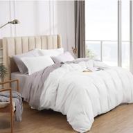 🛏️ bedsure queen size white duvet cover - soft brushed microfiber queen duvet cover set with zipper closure - 3 piece set includes 1 duvet cover 90x90 inches and 2 pillow shams logo