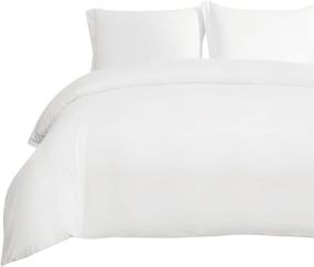 img 3 attached to 🛏️ Bedsure Queen Size White Duvet Cover - Soft Brushed Microfiber Queen Duvet Cover Set with Zipper Closure - 3 Piece Set includes 1 Duvet Cover 90x90 inches and 2 Pillow Shams