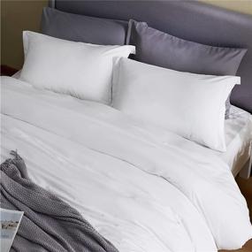 img 2 attached to 🛏️ Bedsure Queen Size White Duvet Cover - Soft Brushed Microfiber Queen Duvet Cover Set with Zipper Closure - 3 Piece Set includes 1 Duvet Cover 90x90 inches and 2 Pillow Shams