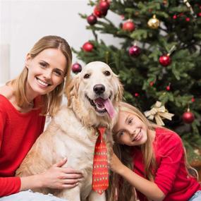 img 3 attached to 🎅 12 Pieces Christmas Large Dog Ties Xmas Pet Neckties with Xmas Tree, Snowman, and Snowflake Patterns - Perfect for Christmas Party Dog Grooming and Accessories
